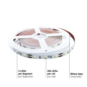 Tira LED SMD2835, 12V 12W/M, Blanco Frío 1080 Lm/M, 60 LEDs/M, 5m